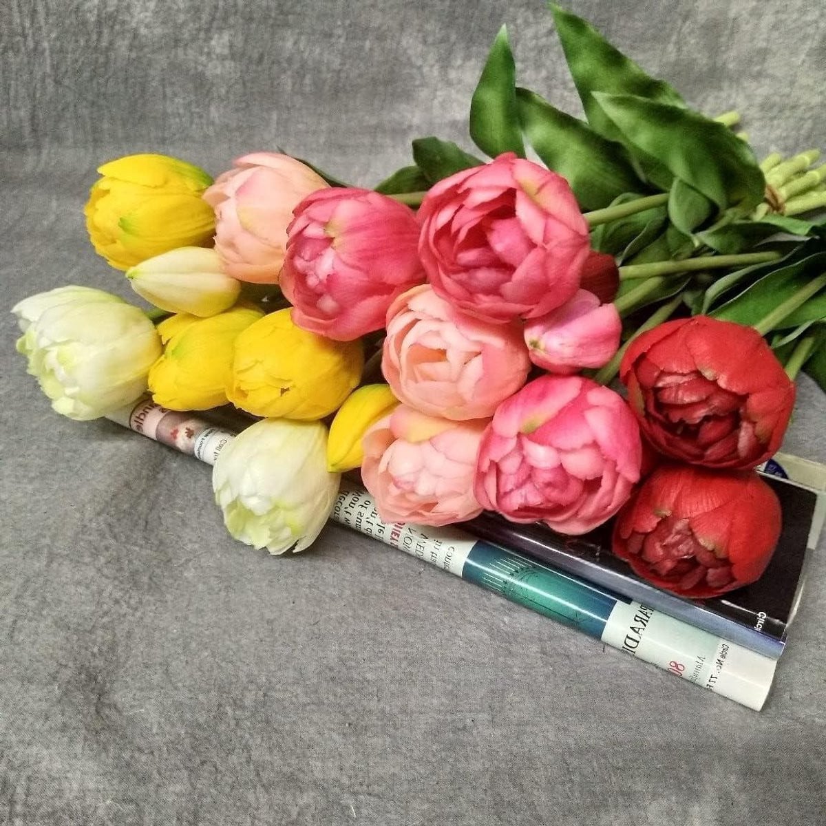 Realistisch Nep Tulpen Boeket Kunstbloemen Decoratie Rood - 40 cm Lengte