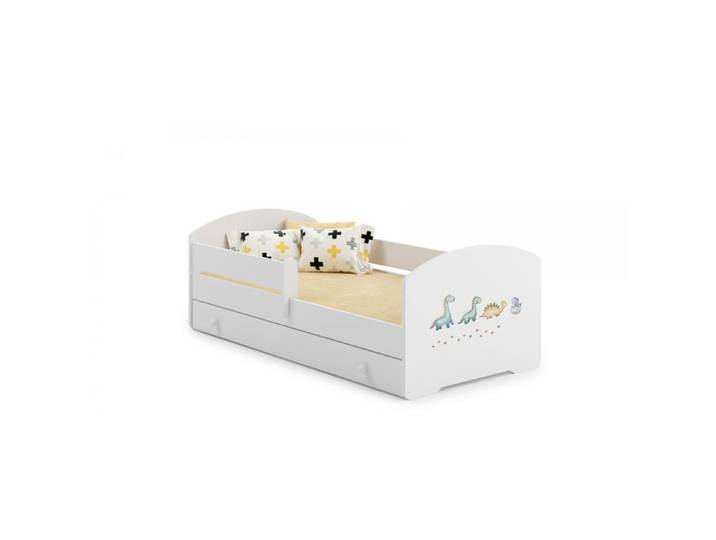 Lit enfant Luk 160x80  Dinosaures  avec tiroir matelas et sommier