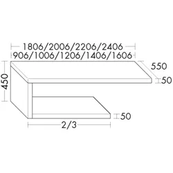 Burgbad Konsolenplatte KPFL.Matt 450x1406x550 Trendfarbe Matt, WPDJ140RA0319 WPDJ140RA0319