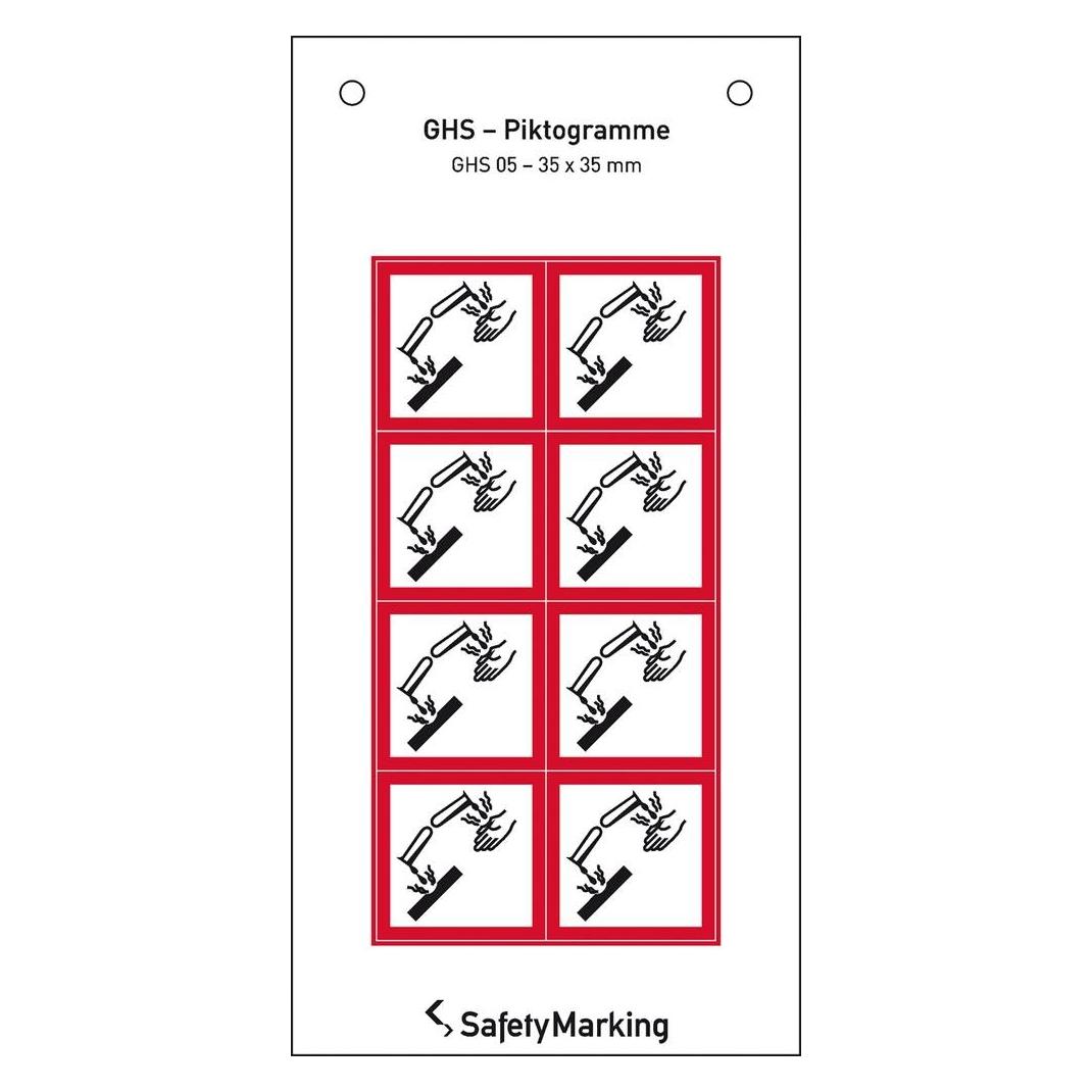 SafetyMarking GHSGefahrenpiktogramm Symbol 05 Ätzwirkung 3. (30.3552.05)