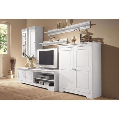 Wohnwand OTTO HOME, weiß, Kastenmöbel-Sets, Wohnwand, Set aus: 2 Hängeschränken, Lowboard und Kommode