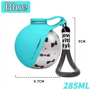 Inspire Picks HydroTrail Portable Dog Water Bottle With Folding Drinking Cup blue With Print