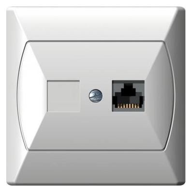 Ospel Vienintelė kompiuterinė RJ45 kat.5e FOREX PARYŠKINTA balta (GPK-1A/F/00) (UTP, CAT5e) (GPK-1A/F/00)