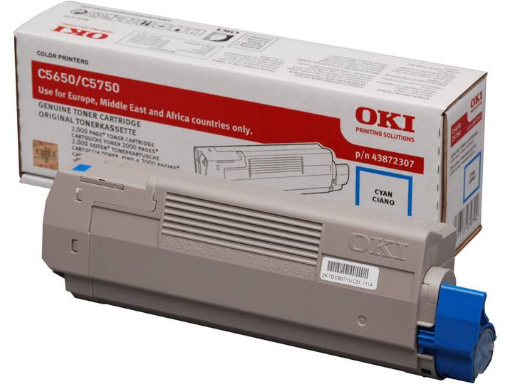 OKI Toner original, 43872307, cyan