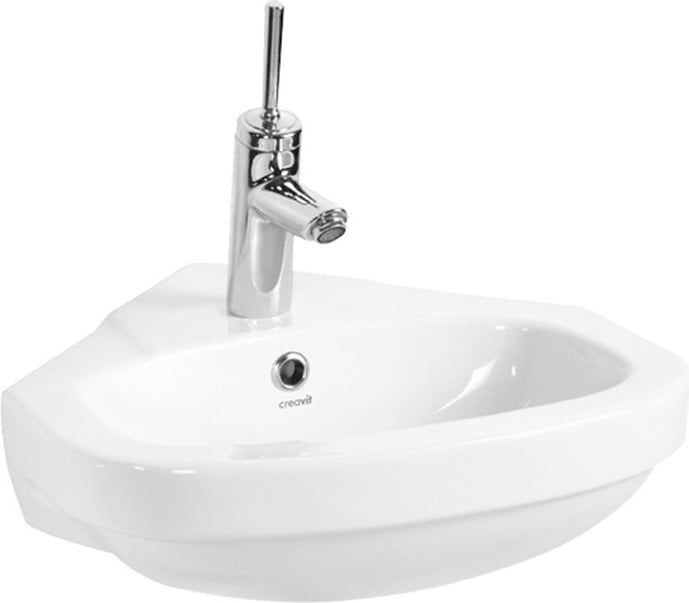 Creavit VITROYA wastafel voor hoekmontage, wit, 46 x 46 cm