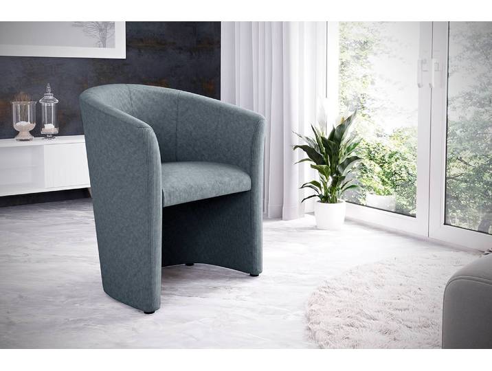 Cocktailsessel Sinclair Grau Cordstoff Onika 66 x 75 x 56cm