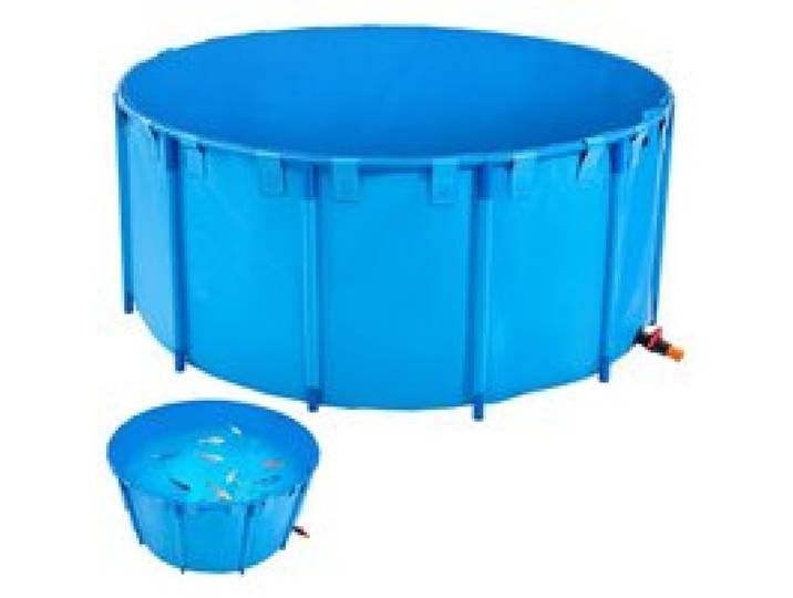 VEVOR Bassin à Poissons Hors Sol, Capacité 4550 L, Étang à Poissons en Toile PVC, avec Cadre Stable en Plastique et Vanne de Vidange, pour Aquaculture, Élevage de Poissons Rouges, Carpes, Koïs, Bleu