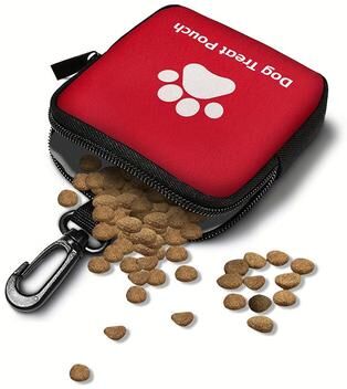 Fusion Finds Portable Dog Treat Bag Clip On Dog Training Pouch For Walks, Rewards & Outdoor Adventures red