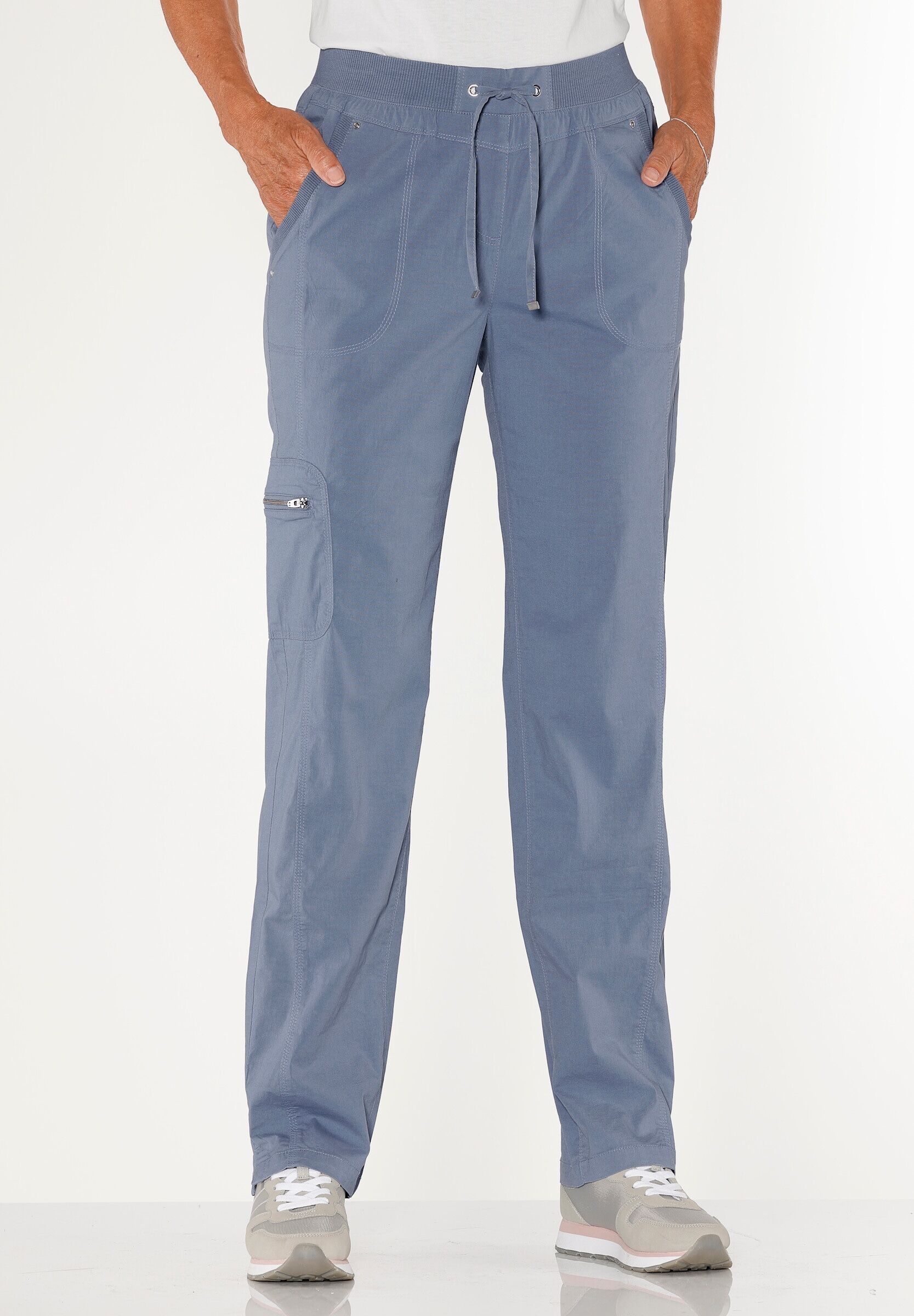 Schlupfhose WITT "Schlupfhose Schlupfhose mit funktionalen Taschen", Damen, Gr. 22, K-Gr, blau (taubenblau), Sportlich, weit, Hosen Schlupfhose