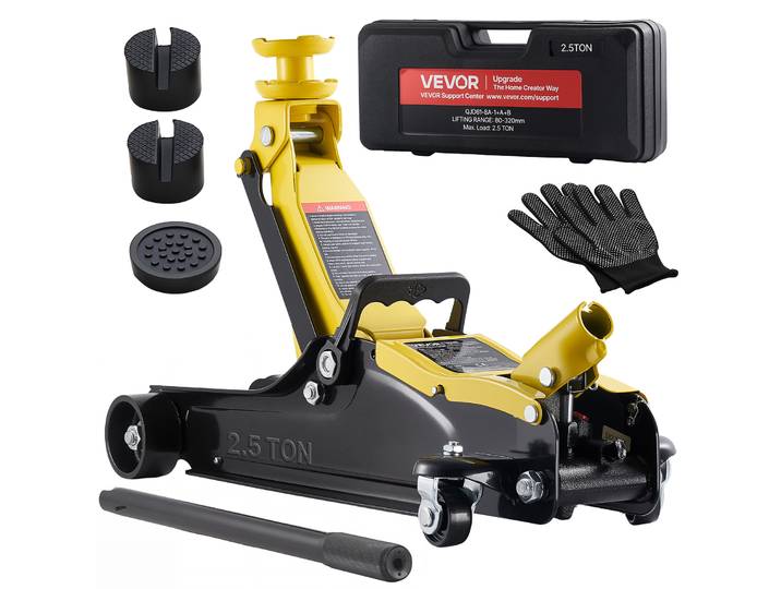 Vevor Cric Hydraulique De Manœuvre 2\,5 T\, Cric Rouleur Plage De Levage 85-320 Mm\, Pour Voitures Suv Berline Garage Atelier Domicile\, Avec Pompe A Levage Rapide A Piston Unique Et Adaptateur Pour Suv