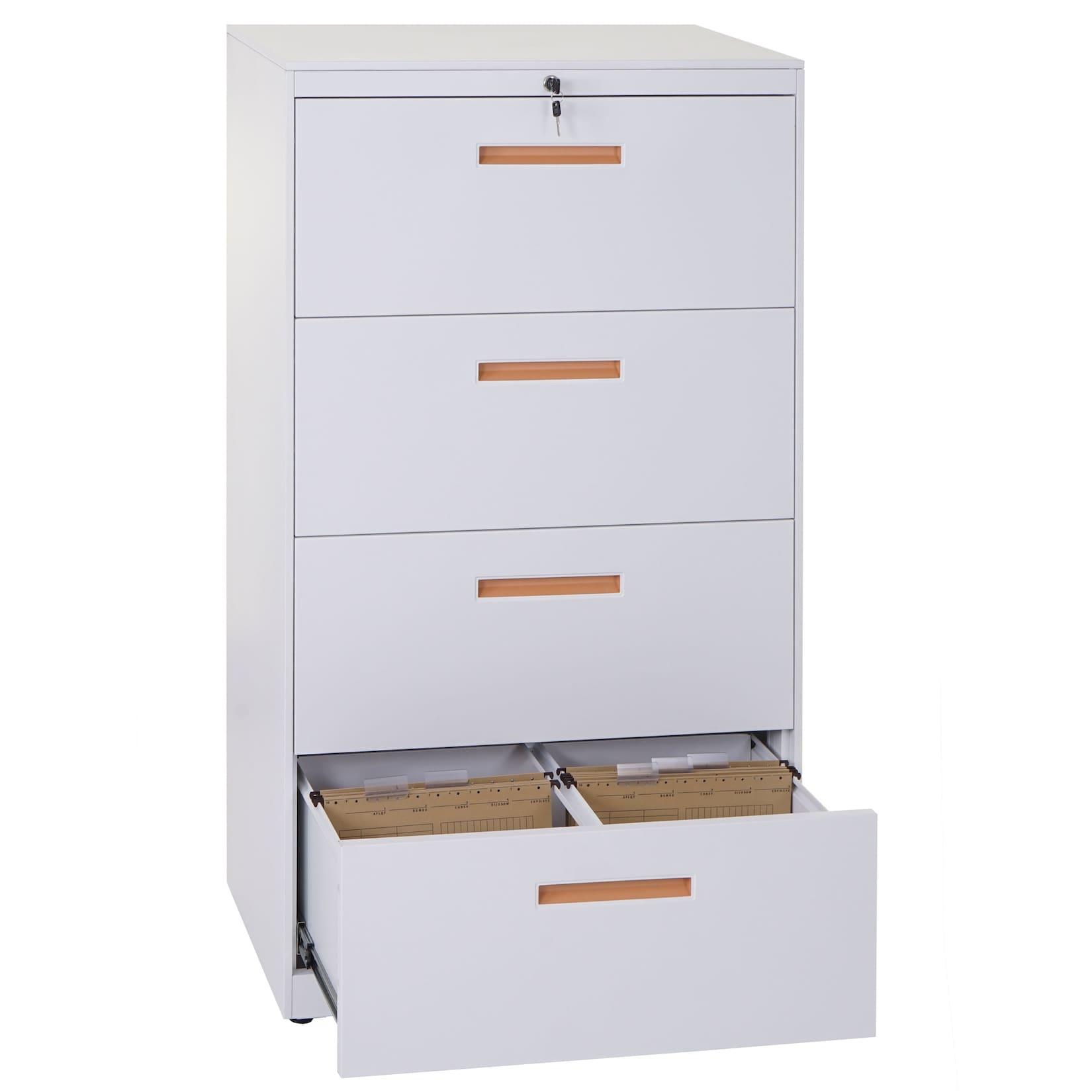 Hängeregisterschrank MCW-A10, Aktenschrank Büroschrank Stahlschrank, A4 abschließbar ~ 132x76x46cm weiß