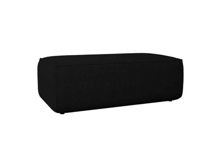 Pouf en velours côtelé noir AMELIA
