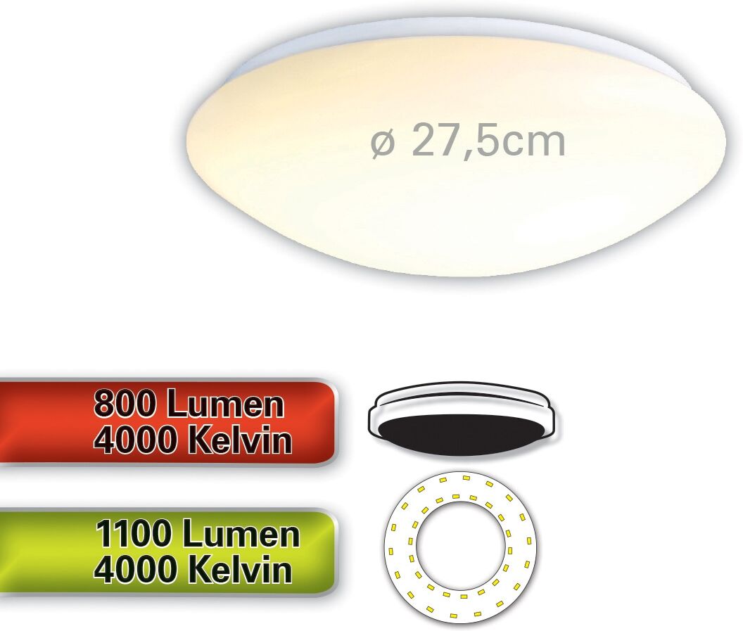 NÄVE LED Deckenleuchte "Dublin", weiß, Ø 27cm H: 9cm, Leuchten, LED Deckenlampe, LED Deckenleuchte