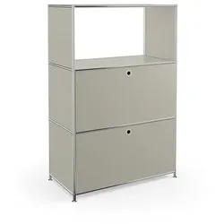 Aktenregal System 4 Metall Seidengrau