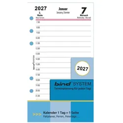 Bind Kalendereinlage 2027 A6 »1 Tag = 1 Seite«