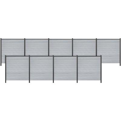 Sichtschutzelement TETZNER & JENTZSCH "WARREN 7", grau (weißgrau), H:180cm, Aluminium, WPC (Holz-Kunststoff-Komposit), Zaunelemente, pflegeleicht, coextrudierte Oberfläche, Design-Oberfläche
