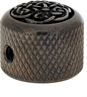 Q-Parts Dome Potiknob Celtic Weave B Black Chrome