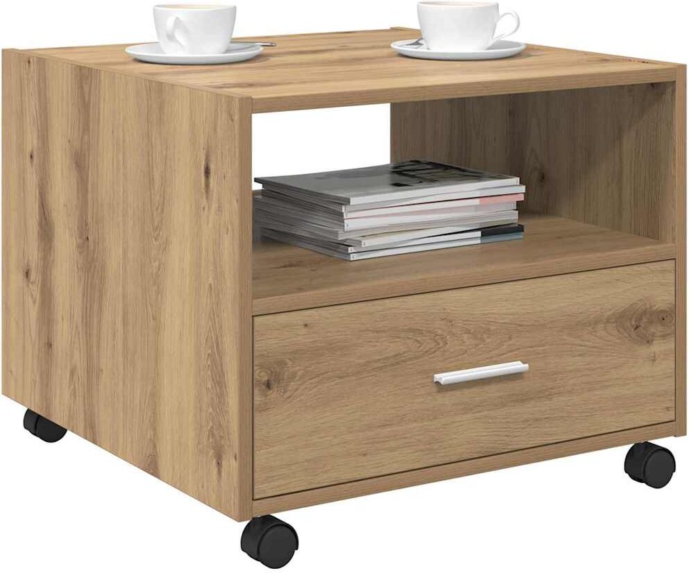 vidaXL Mesa de Café Roble artisan 55 x 55 x 45cm Madera de ingeniería Marrón
