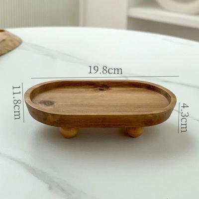 Uplift Picks Mini Bamboo Tray Coaster Wood Saucer For Coffee Cups And Flower Pots oval