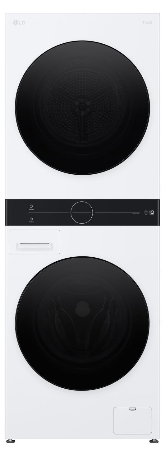 LG WT1210WWF, LG ThinQ, Weiß, Freistehend, Frontlader, Schwarz, Touchsteuerung