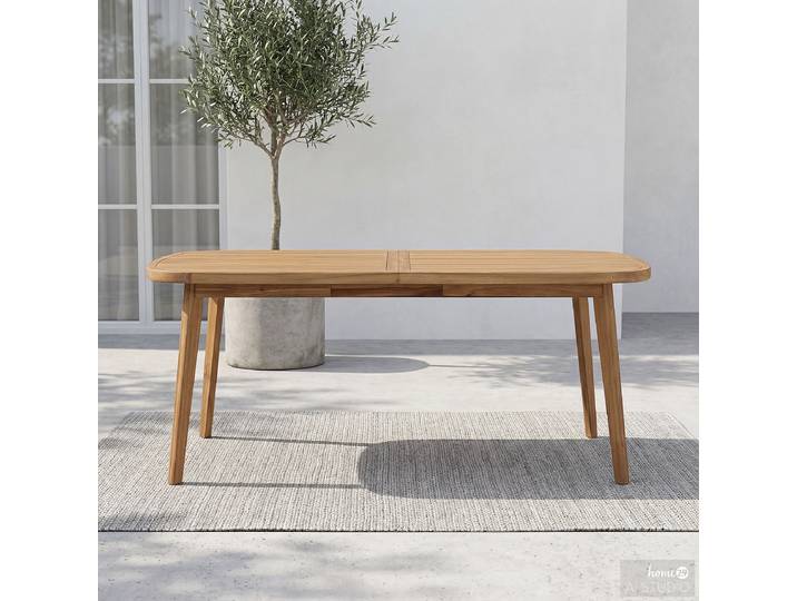 Massiver Gartentisch Evoa Massivholz Akazie, geölt 200 x 77 x 100cm Braun