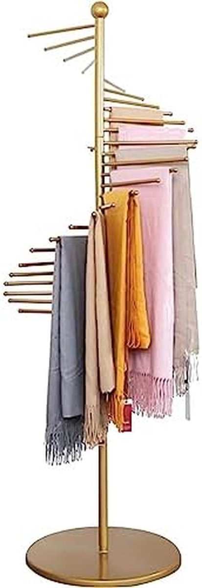 Gouden Sjaalhouder en Riemenrek Organizer voor Ruimtebesparend Kleding Opbergen, Hoogte: 150 cm