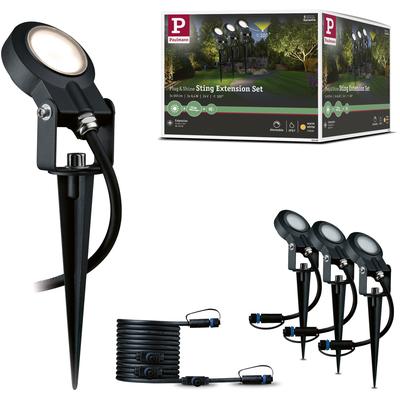LED Gartenstrahler PAULMANN "Plug & Shine", grau (anthrazit), 3, 4 Stk., Leuchten, LED Gartenstrahler, LED-Modul, IP67, 3er Set