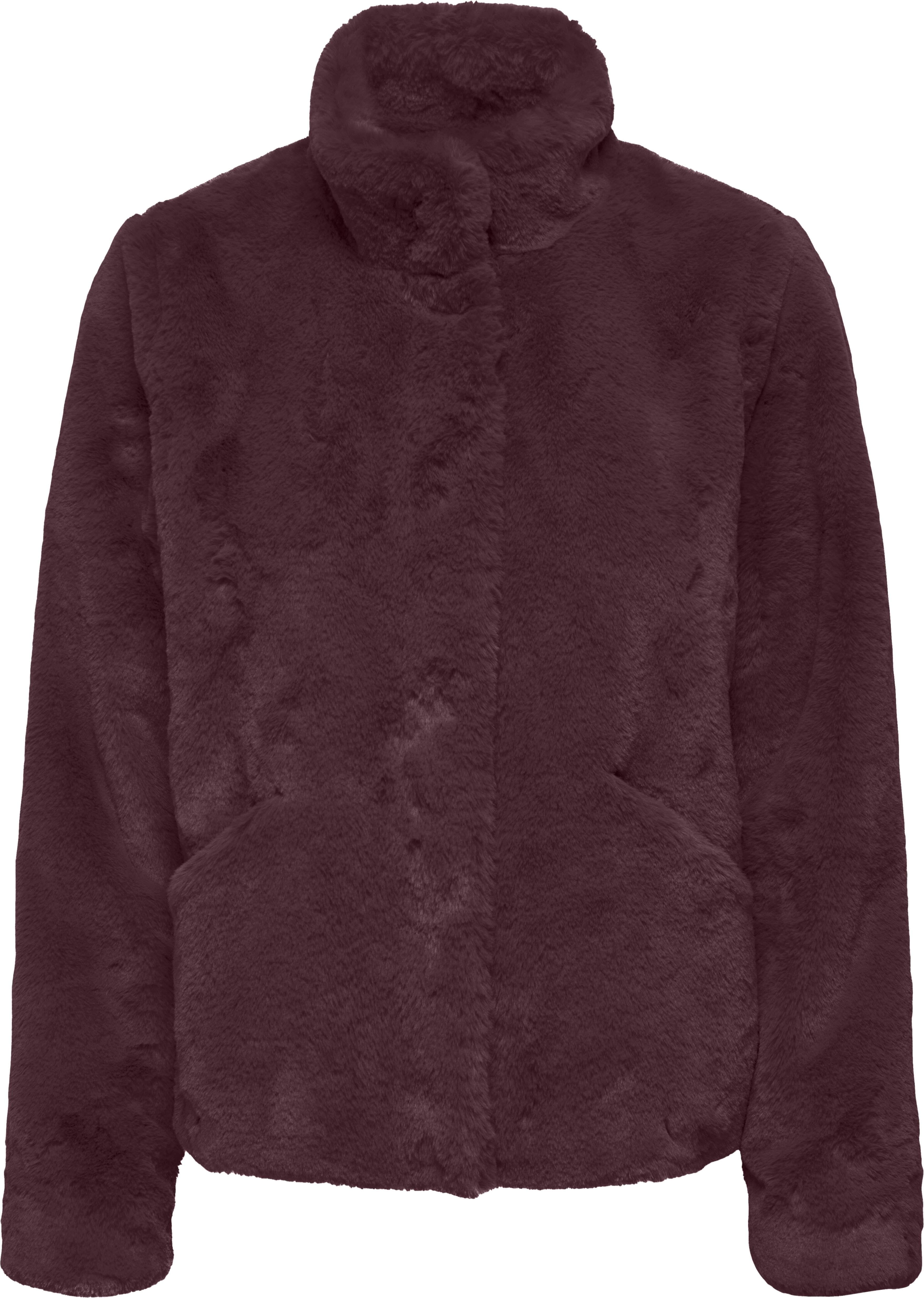 Fellimitatjacke ONLY "ONLNEWVIDA LIFE FAUX FUR JACKET OTW CC", Damen, Gr. S, braun (winetasting), Plüsch, Obermaterial: 100% Polyester, unifarben, Jacken Fellimitatjacke, Kunstfaser winetasting S