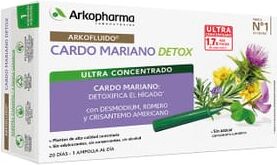 Arkopharma ARKOFLUIDO CARDO MARIANO DETOX 20 ampolas de 15ml