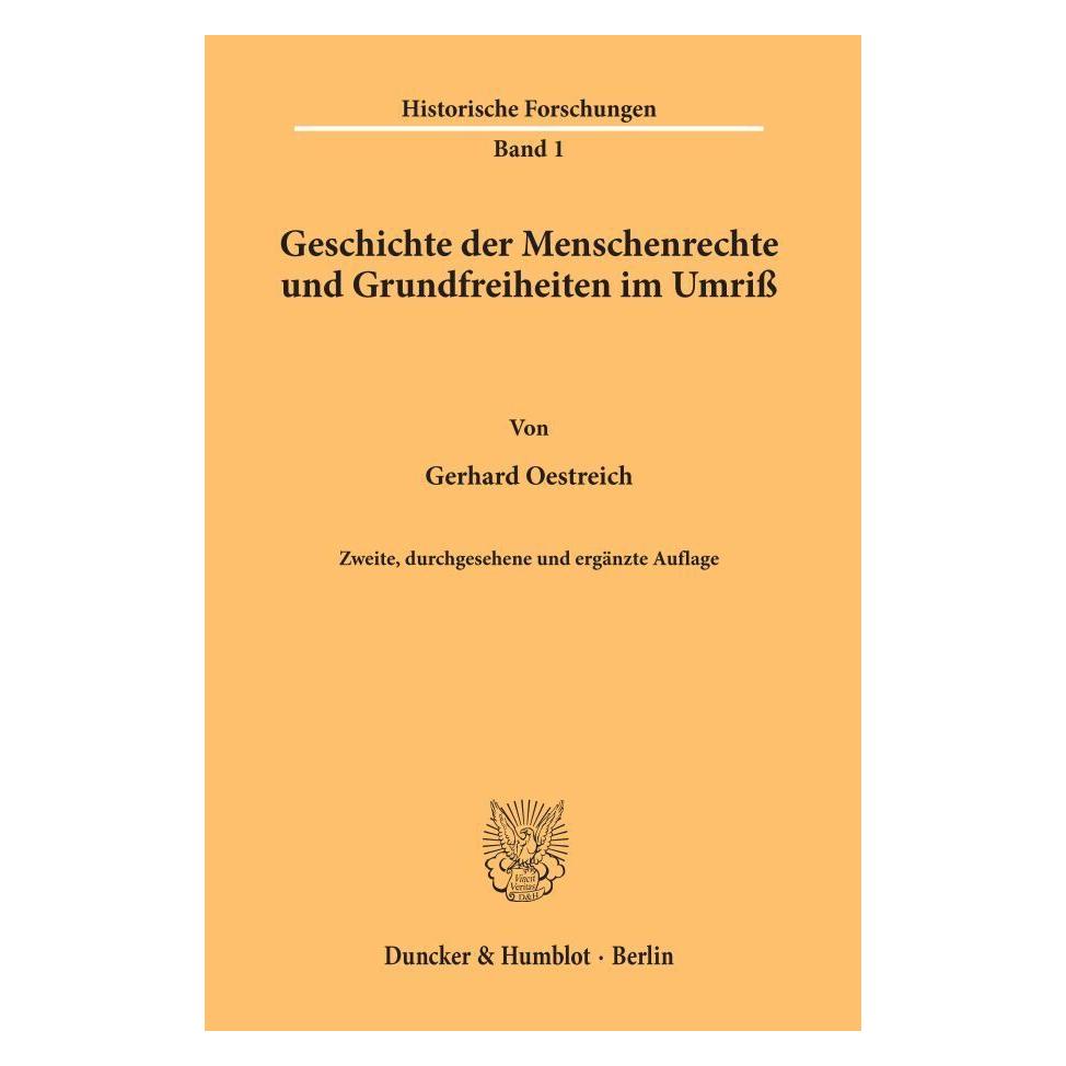 Duncker & Humblot Geschichte der Menschenrechte und Grundfreiheiten im Umriss (Deutsch, Softcover, Gerhard Oestreich) (7221428)