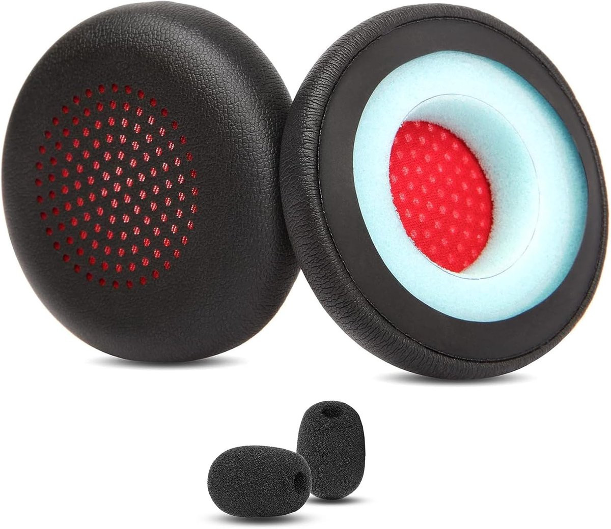 Oorkussens compatibel met Poly Voyager 4310 UC, 4320 UC, Voyager Focus UC en Voyager Focus 2 met proteïneleer en geheugenschuim