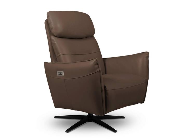 Livetastic Relaxsessel, Braun, Metall, Echtleder, Rindleder, 77x107x88 cm, Relaxfunktion, USB-Anschluss, USB-C-Anschluss, Sitzfläche 360° drehbar, Stoff-/Lederauswahl, Wohnzimmer, Sessel, Relaxsessel