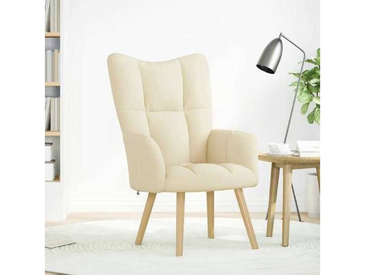 (SOLDES JUILLET)Fauteuil Relax/Chaise de relaxation - CLOUD - Salon & Chambre Crème Tissu FR14016774