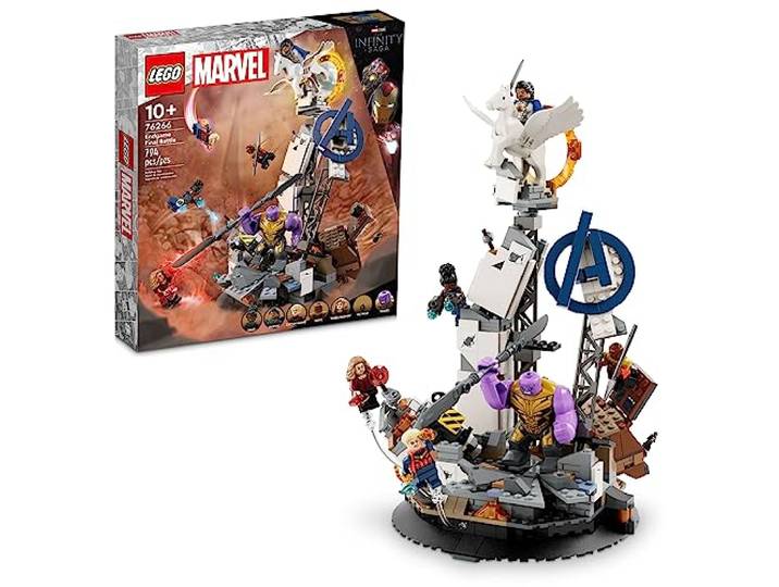 LEGO Marvel Endgame Final Battle, Avengers Modell zum Bauen und Ausstellen, Sammlerstück Marvel Spielset mit 6 Minifiguren einschließlich Captain Marvel, Shuri und Wanda Maximoff, Marvel Fan