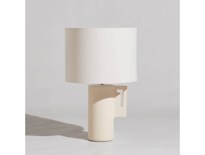 Lampe en céramique avec abat-jour crème, H60 cm