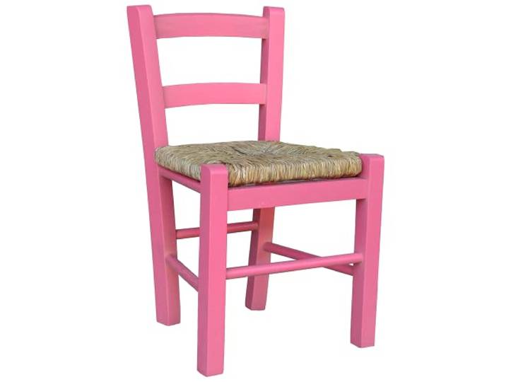 Liberoshopping BABYSTUHL AUS Holz MIT STROHSITZ, Stuhl für Kinder (Pink)