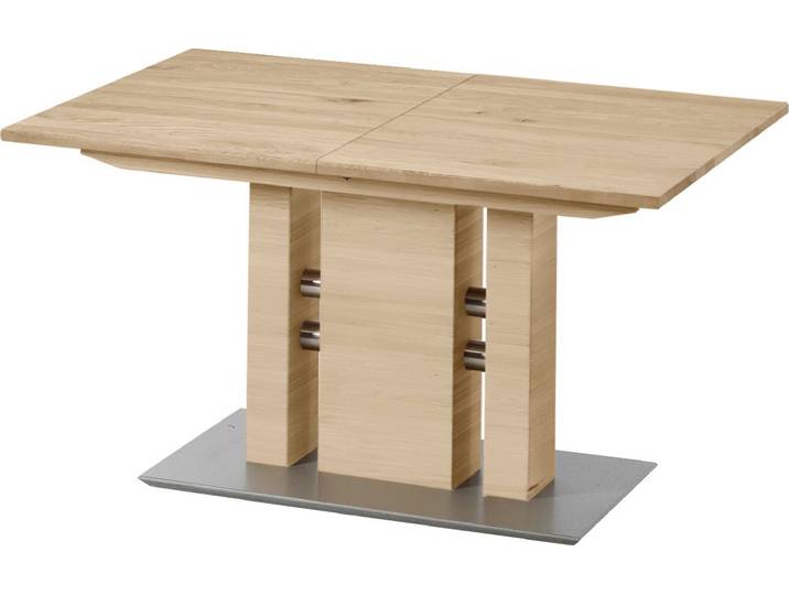 Esstisch K+W KOMFORT & WOHNEN 5030 , braun (wildeiche bianco 434), B:140cm H:75cm T:90cm, Tische, Esstisch, Funktionstisch mit Synchronauszug, Massivholz,2 Breiten wählbar