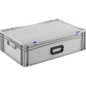 Alpha-Paletten Eurobox Basicline, grau, 35,6 Liter, mit Deckel, geschlossene Griffe, 60 x 40 x 18,3cm