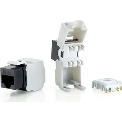 equip 1Set gleich 8 JacksKeystone Jack Cat.6 ungeschirmt schwarz werkzeugfreier Anschluss (Keystone Modul), Zubehör Netzwerk