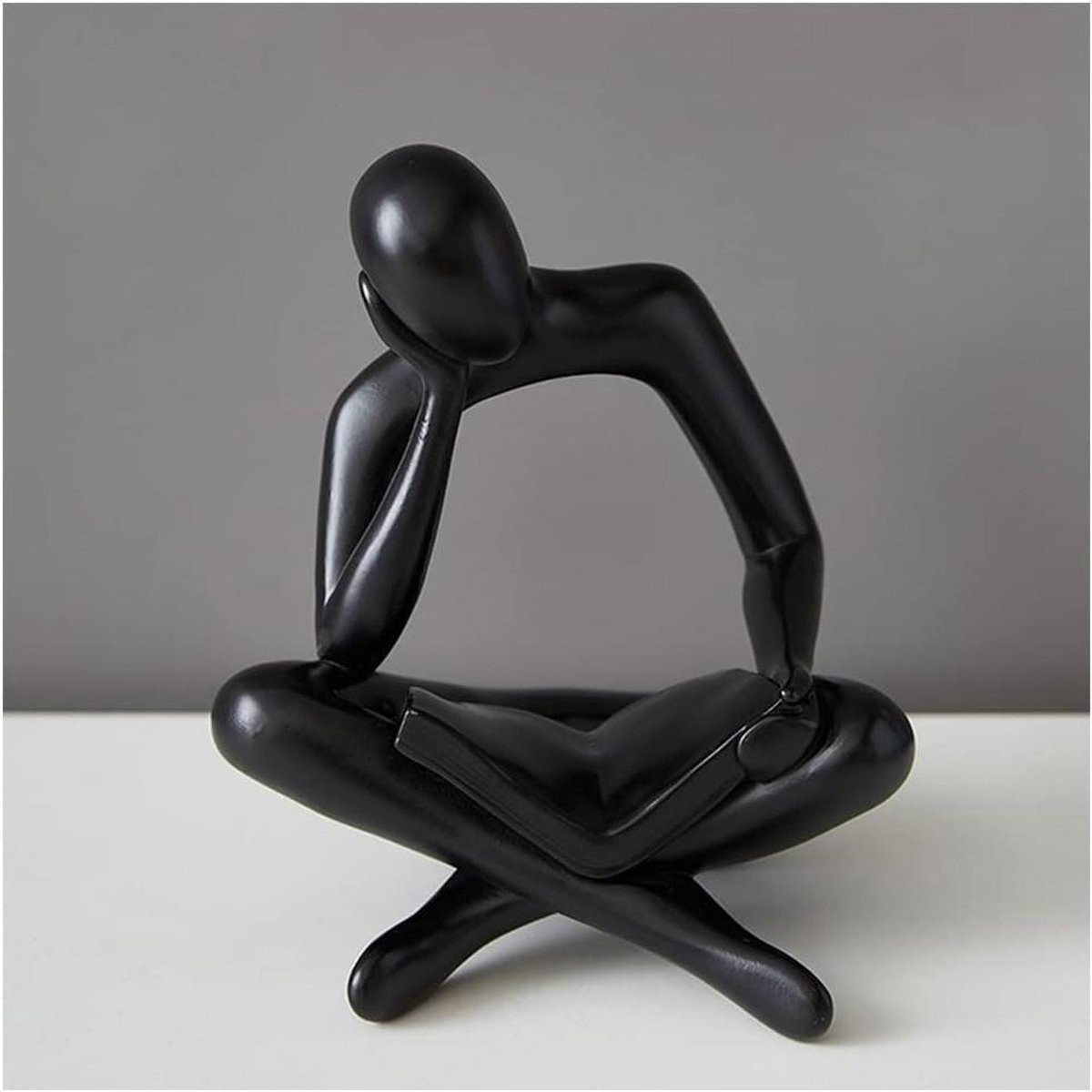 Wit Abstract Hars Denkbeeld Beeldje voor Kamerdecoratie - Hoogte: 18 cm
