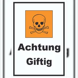 HB-Druck Schild Gefahrensymbol Achtung giftig Totenkopf hochkant A5 (148x210mm)