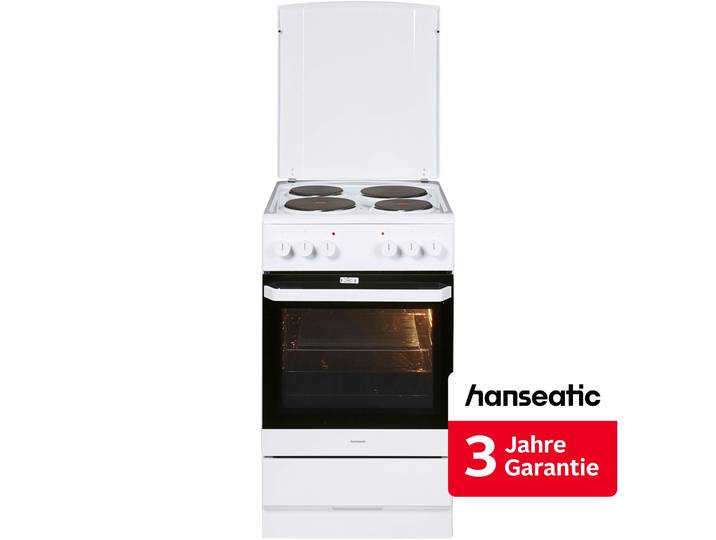 HANSEATIC Elektro-Standherd 59059963 , Energieeffizienz: A, weiß, Herdsets, inkl. 3 Jahre Herstellergarantie, Elektro-Standherd