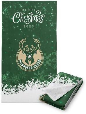 "NBA Christmas 2023 Bucks Printed Beach Towel - 30""x60"""