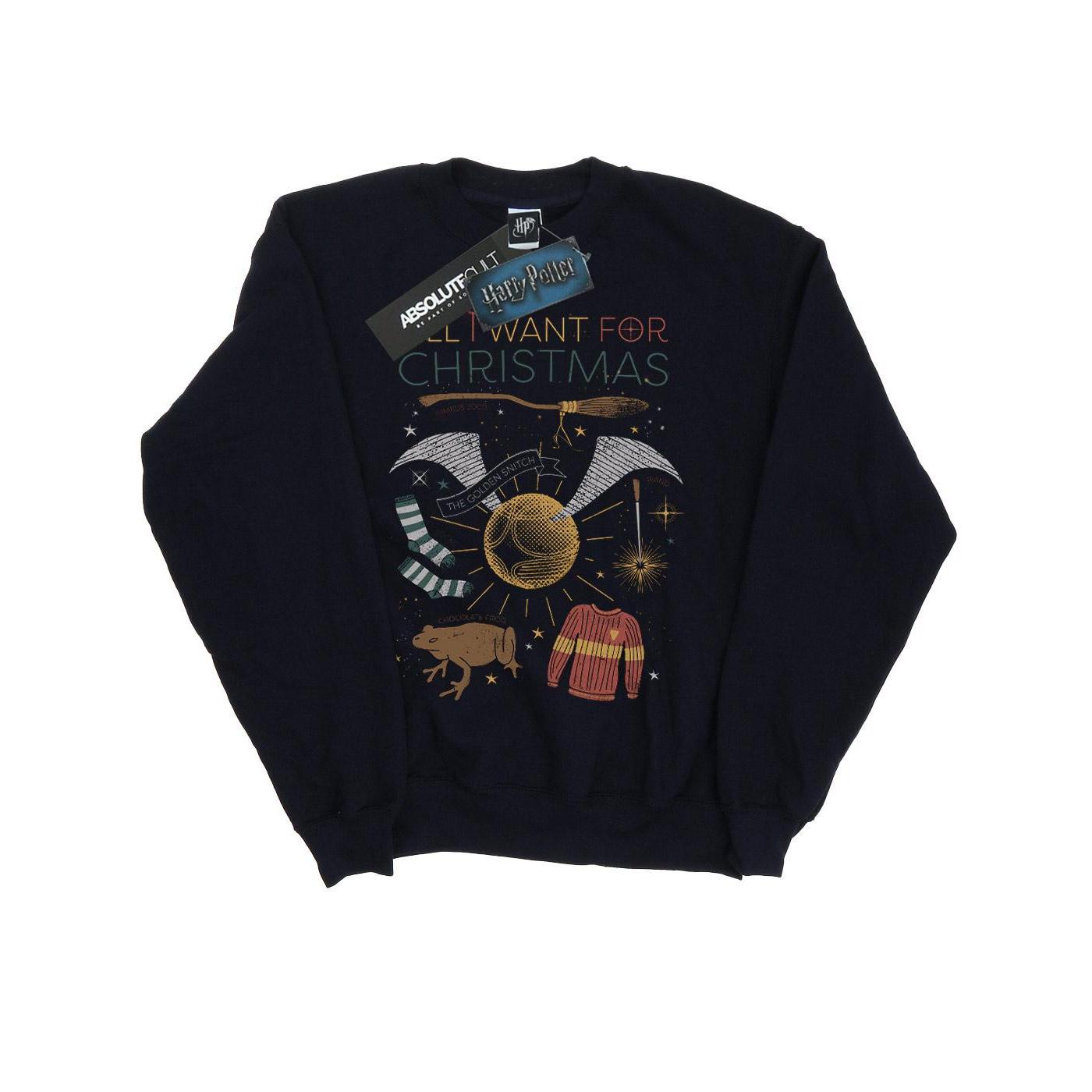 Harry Potter - "All I Want For" Sweatshirt für Mädchen (Marineblau)