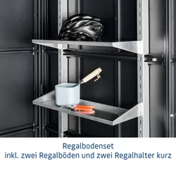 Hörmann Ecostar Regalbodenset für EcoStar Gerätehäuser inkl. Regalhalterset kurz,silber,