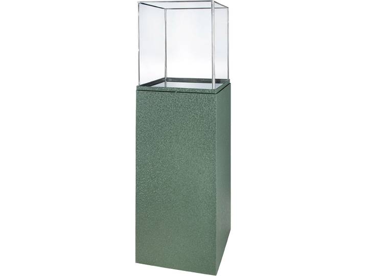 Windlicht GILDE Windlicht viereckig Oleo grün , grün, B:27cm H:93cm T:27cm, Eisen, Kerzenhalter, Windlicht, Deko Windlicht modern eckig Glaszylinder Henkel stilvoll