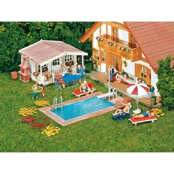 Faller 180542 - H0 - Swimming-Pool + Gartenhaus