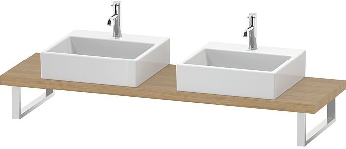 Duravit DuraStyle Konsole DS101C03030 für Aufsatzbecken, 2 Ausschnitte, Stärke 4.5 cm, Eiche natur