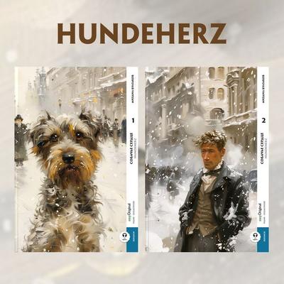 Sobatsch'je serdze / Hundeherz - 2 Teile (2 Bücher + Audio-Online) - Frank-Lesemethode - Kommentierte zweisprachige Ausgabe Russisch-Deutsch, Set von