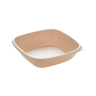 MONOUSO - Wiederverwendbare Plastikbehälter aus PP Creme 500ml 16,5x16,5x4cm (300 Stück)